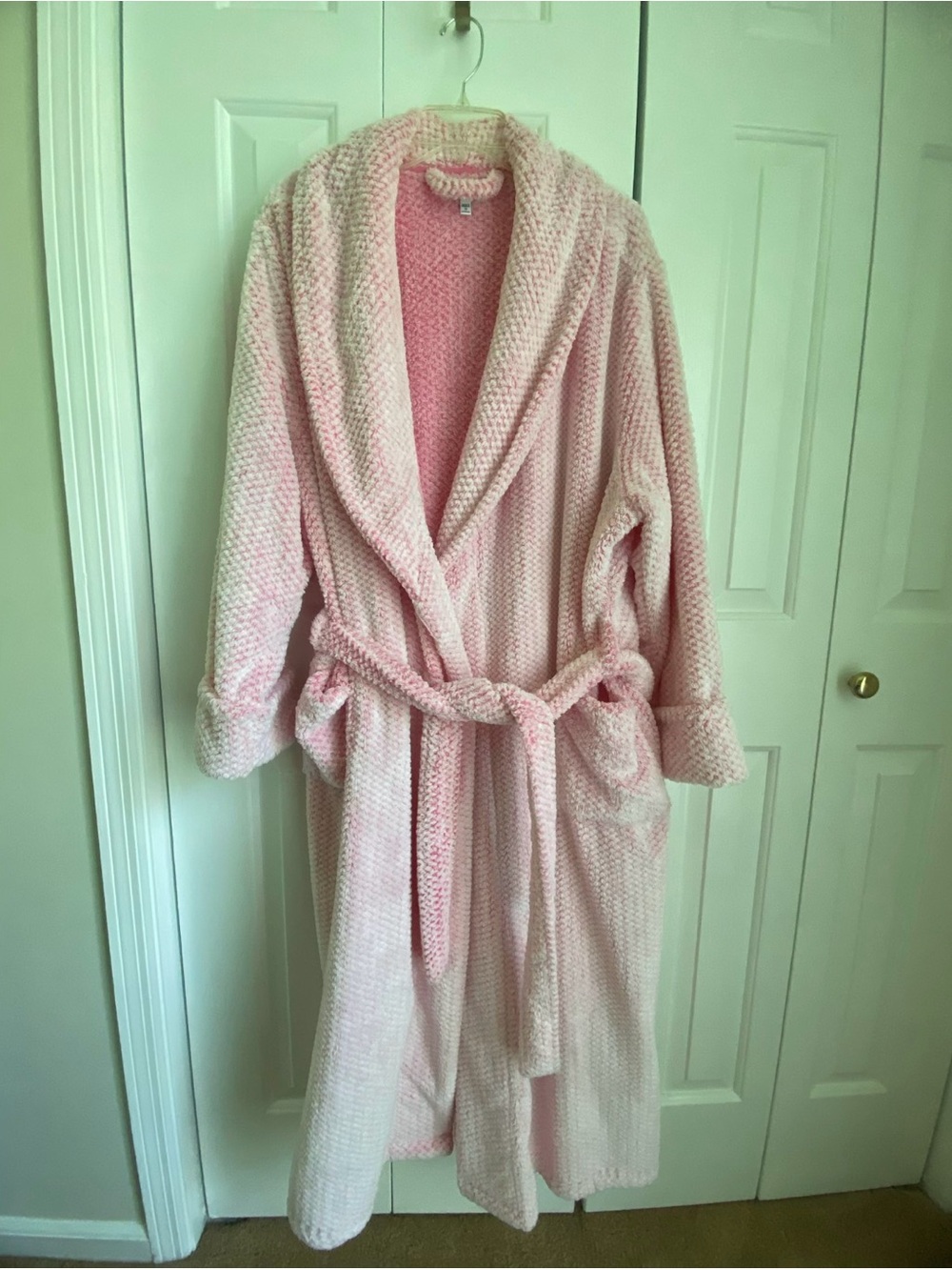 Sonoma Pale Pink Shawl-Collar Knit Robe Coat